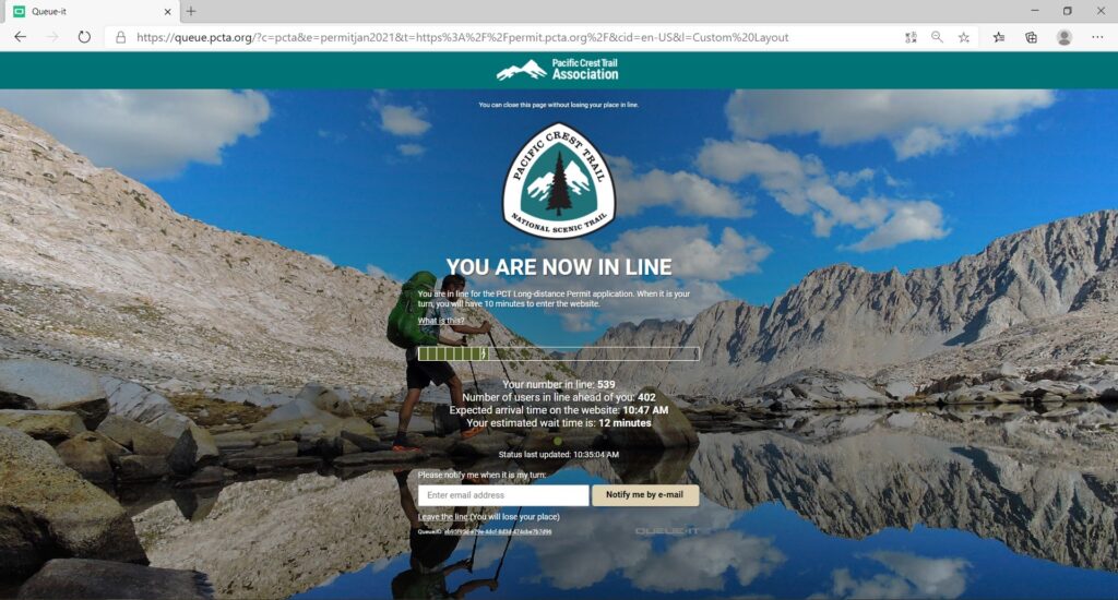 PCT long - distance Permit